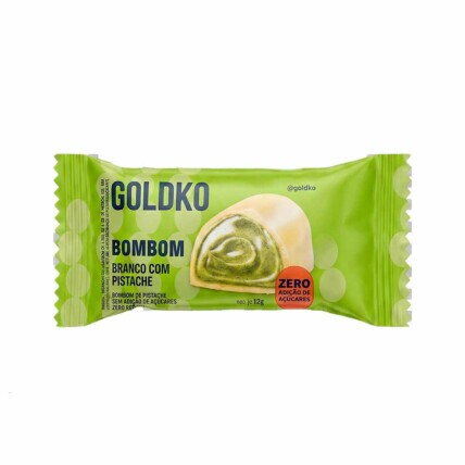 Bombom chocolate Branco C/ Pistache 15g Goldko