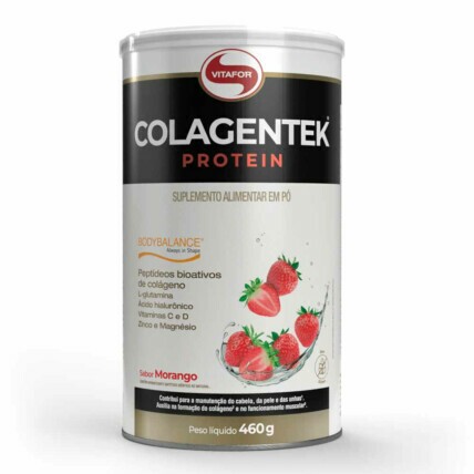 Colagentek Protein 460g Morango Vitafor