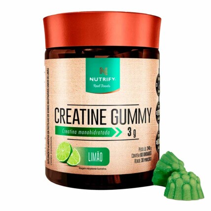 Creatina Monohidratada Gummy 60 Unidades Limão Nutrify