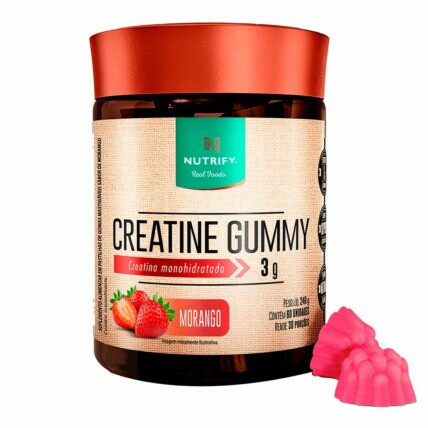 Creatina Monohidratada Gummy 60 Unidades Morango Nutrify