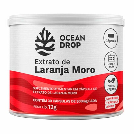 Extrato de Laranja Moro 30 Caps 500mg Ocean Drop
