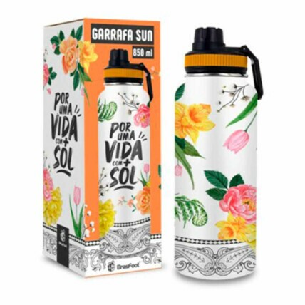 Garrafa Termica Sun 850ml Vida Com Mais Sol Brasfoot
