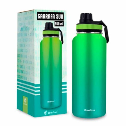 Garrafa Termica Sun 850ml Degrade Verde Brasfoot