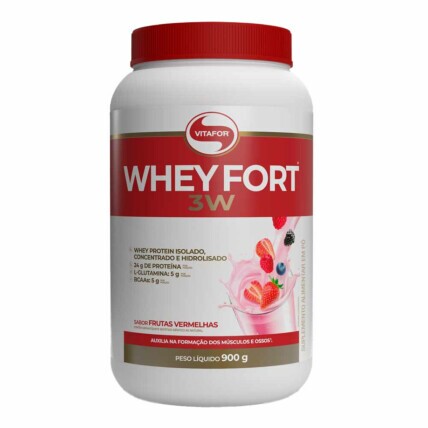 WHEY FORT 3W 900G FRUTAS VERMELHAS VITAF