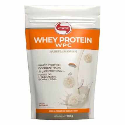 Whey Protein Concentrado Refil 900g Beijinho Vitafor