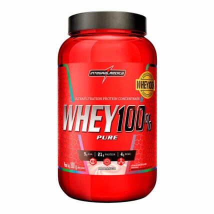 Whey Protein Concentrado 900g Morango Integralmedica