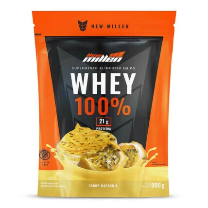 Whey Protein Concentrado Pounch 900g Maracujá New Millen