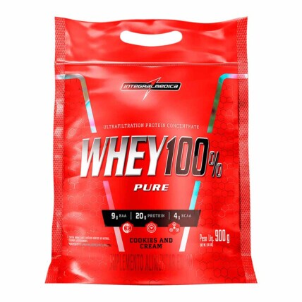 Whey Protein Concentrado Refil 900g Cookies & Cream Integralmedica