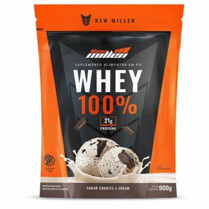 Whey Protein Concentrado Refil 900g Cookies New Millen