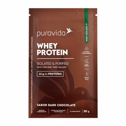 Whey Protein Isolado 30g Chocolate Puravida